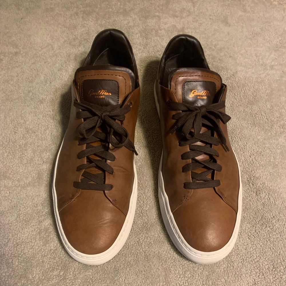 Goodman Brand Italy Casual Sneakers Mens Size 11 US Brown White